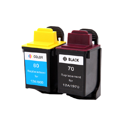 Lexmark 70 & 80  XL Patronen XXL kompatibel, 2er Set 2BK+1CL