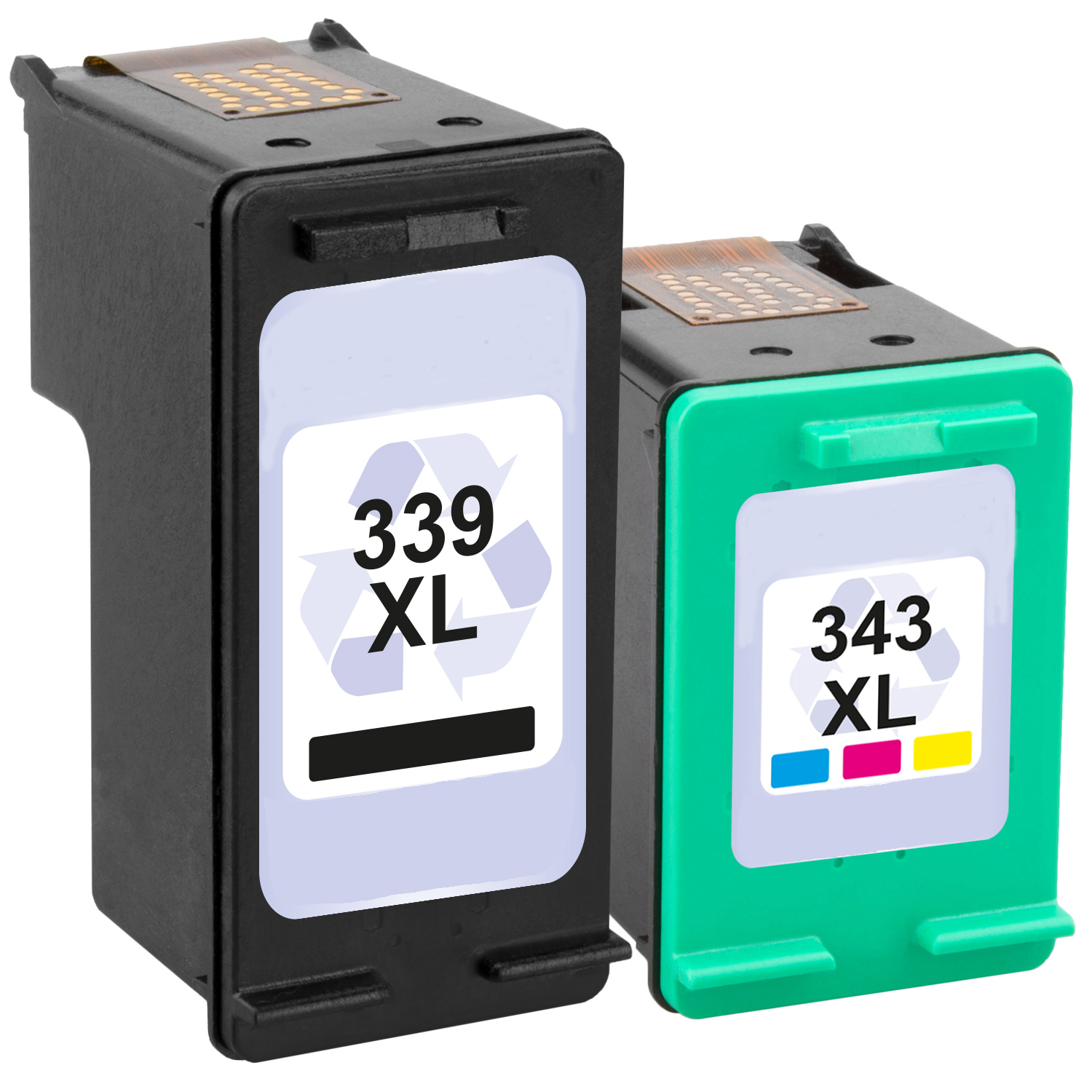 HP 339XL HP 343XL Patrone XXL kompatibel, 2er Set BK+CL