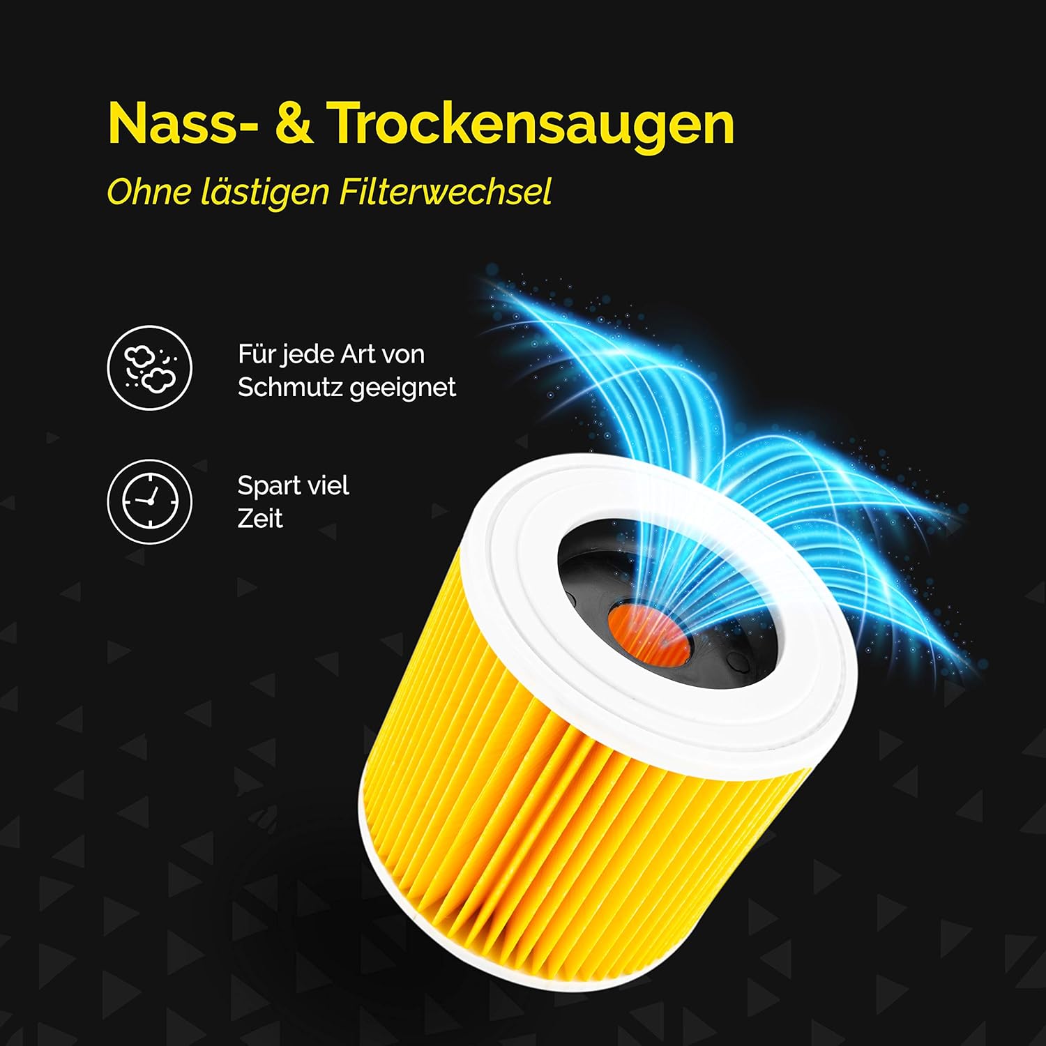 Plutoos 3 Filter for Karcher Vacuum Cleaners [WD3, WD2, WD1, MV3, MV2, A, K, KNT, NT, SE, VC] - 1 Ro