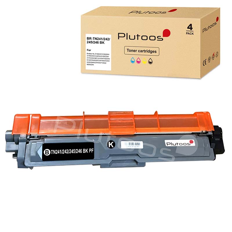 Plutoos TN-241BK TN-245BK Toner kompatibel zu Brother TN241 TN245 Black Mit chip