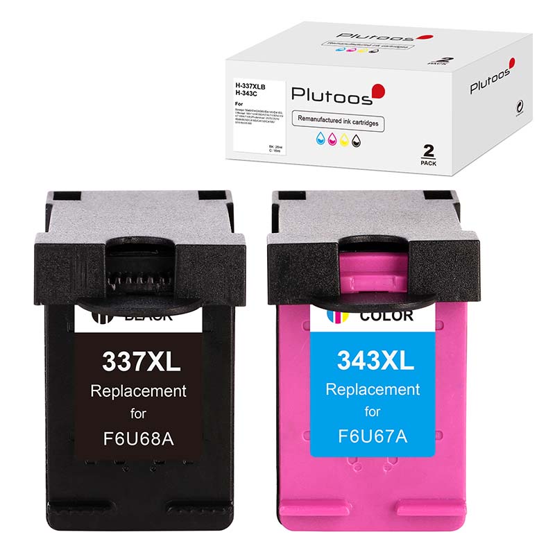 HP 337XL HP 343XL Patronen kompatibel, 2er Set BK+CL HP 337 XL HP 343 XL