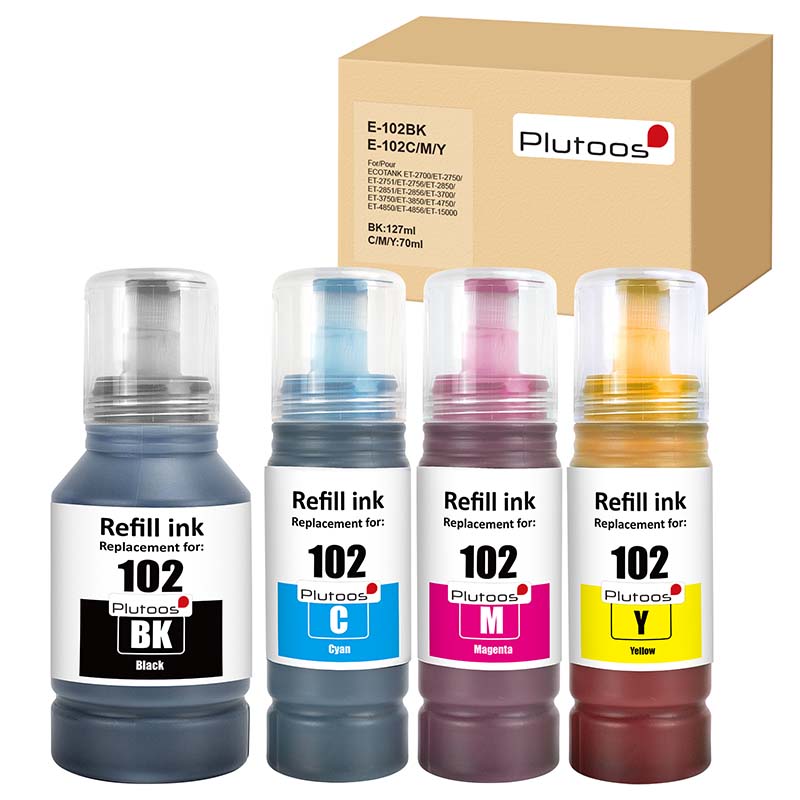 Plutoos 102 Ecotank Multipack Ink kompatibel zu Epson 102 Ecotank 4-Pack
