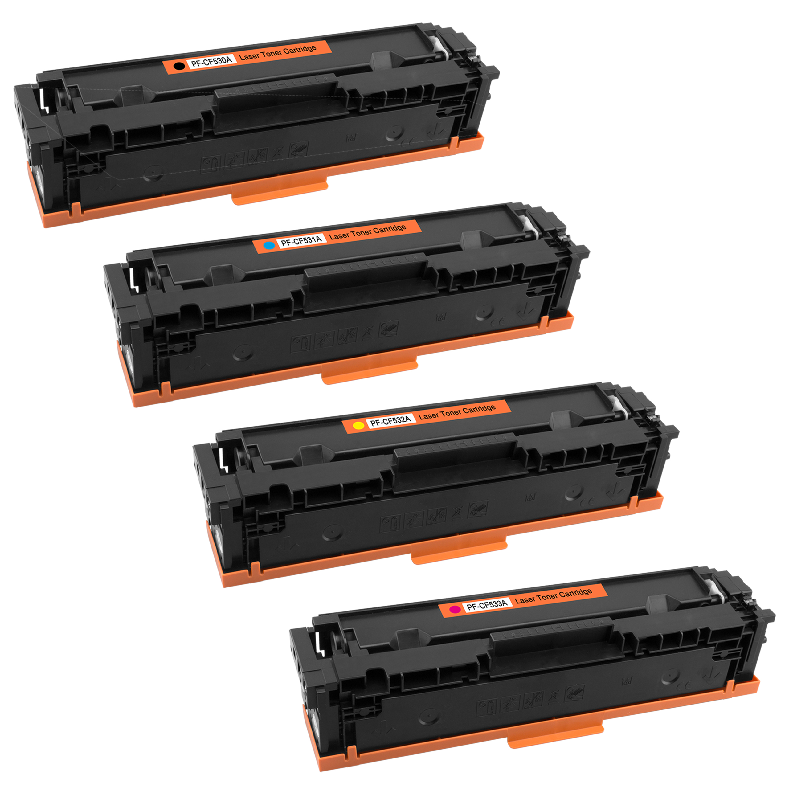 HP CF530A, CF531A, CF532A, CF533A  / 205A, Toner XXL kompatibel, 4er Farbset