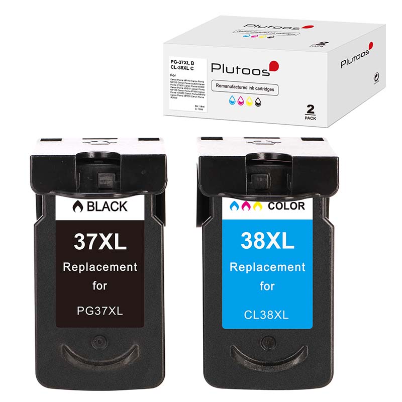 Plutoos PG-37XL CL-38XL Multipack Druckerpatronen kompatibel zu Canon PG37 XL CL38 XL 2er Set