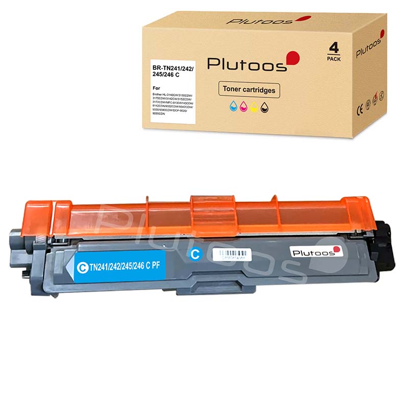 Plutoos TN-241C TN-245C Toner kompatibel zu Brother TN241 TN245 Cyan Mit chip