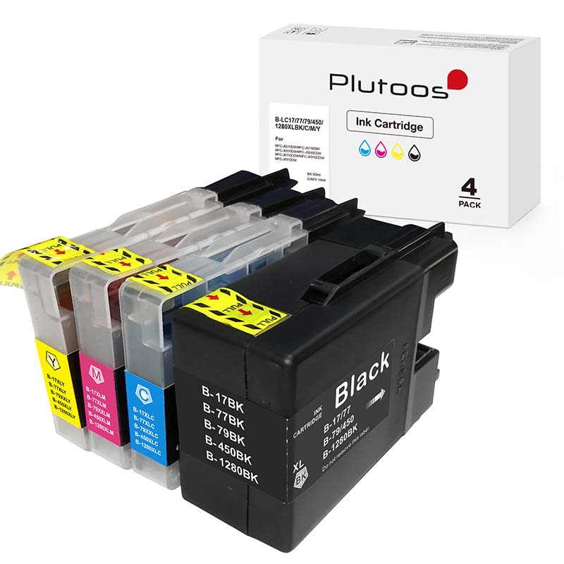 Plutoos LC-1280XL Multipack Druckerpatronen kompatibel zu Brother LC1280 XL 4-pack