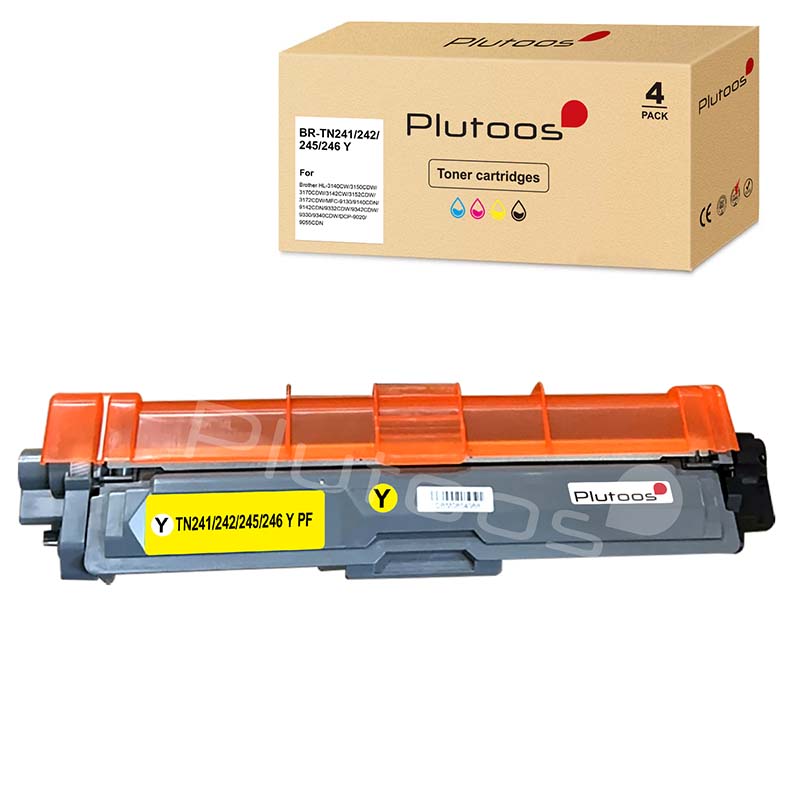 Plutoos TN-241Y TN-245Y Toner kompatibel zu Brother TN241 TN245 Yellow Mit chip